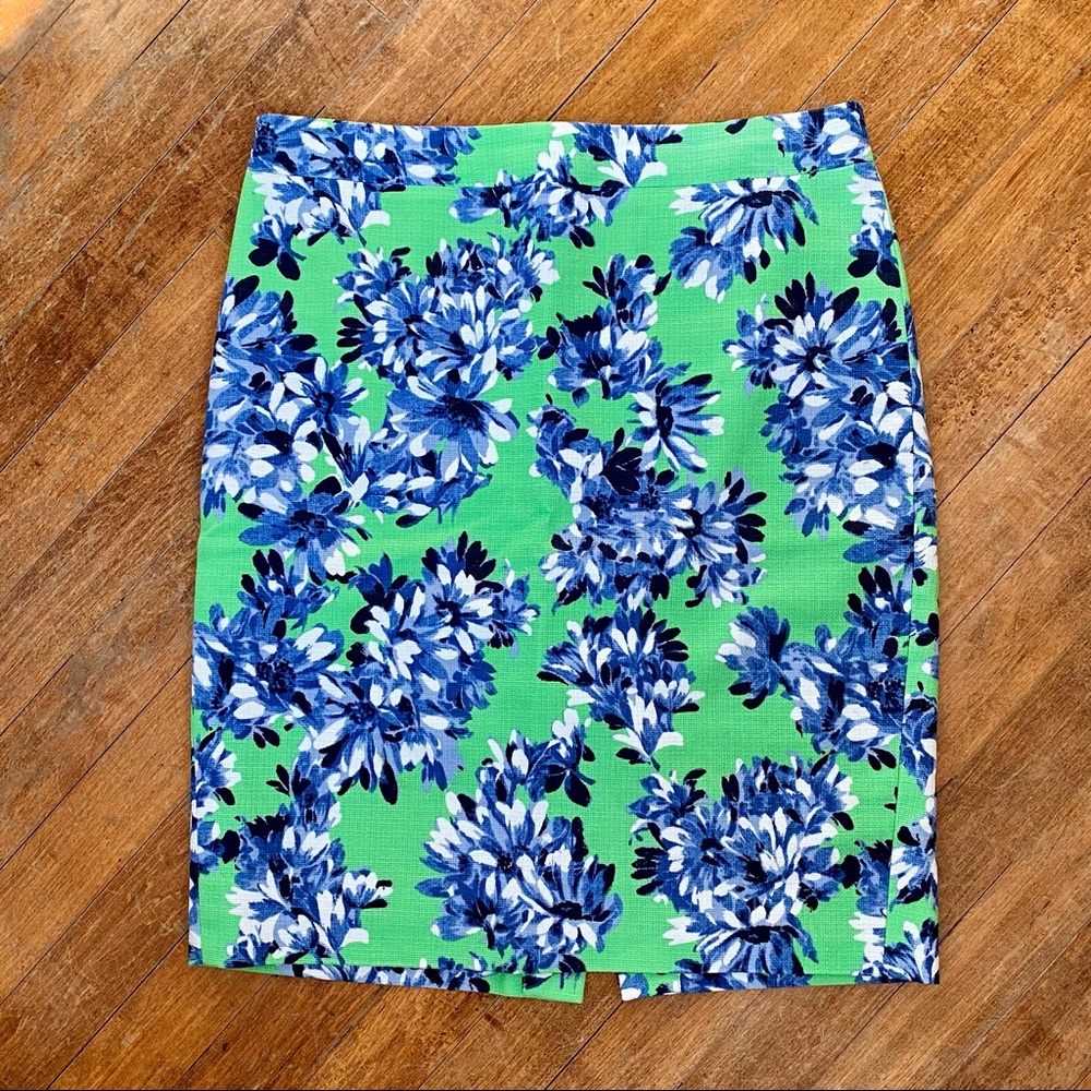 J.Crew | Roz Floral Basketweave Pencil Skirt, EUC